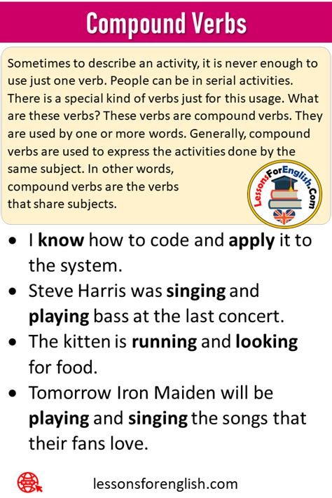 Compound Subject, Compound Verbs and Examples - Lessons For English