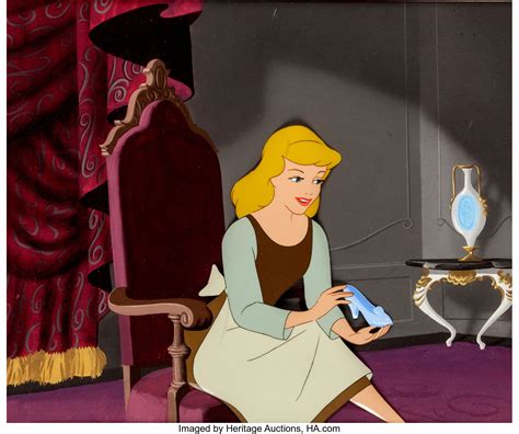 Cinderella Glass Slipper Key Scene Production Cel and Background (Walt Disney,1950) | Cinderella ...