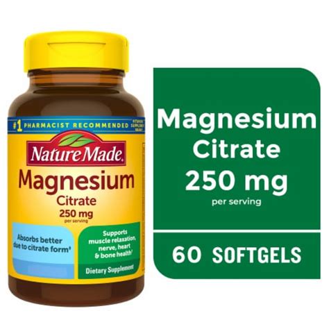 Nature Made® Magnesium Citrate Softgels 250mg, 60 ct - Fred Meyer