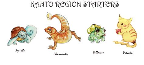 Kanto Starters II by PokeShoppe on DeviantArt