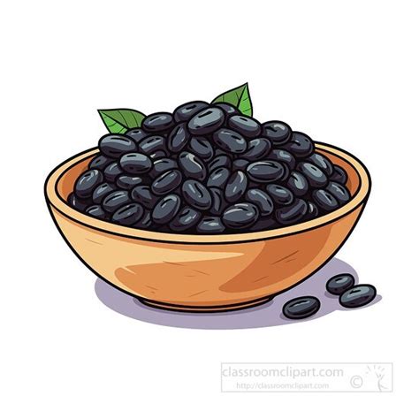 Nuts and Grains Clipart-bowl of black beans