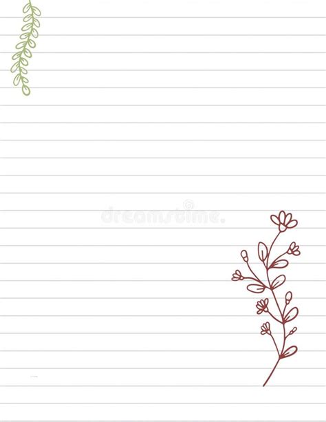 Blank Printable Paper Background with Flower Bouquet Decoration, Note Paper , Letter A4 Size ...