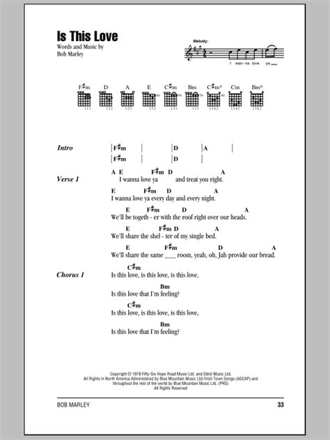 Loved Ones: One Love Bob Marley Chords