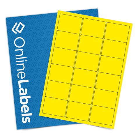 63.5mm x 46.6mm Labels - Standard Matt Yellow Labels - 18 Per A4 Sheet - EU30014YM