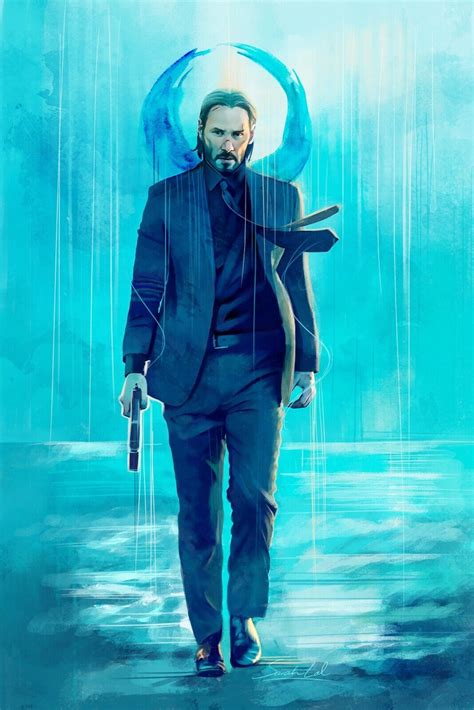 John Wick Art Poster | Framed | Movie Painting | Keanu Reeves | NEW USA ...