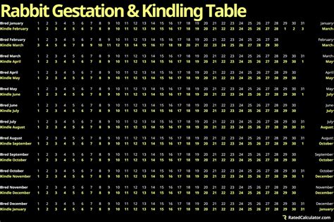 Rabbit Gestation Calculator & Chart | Calculate Rabbit Kindling Dates