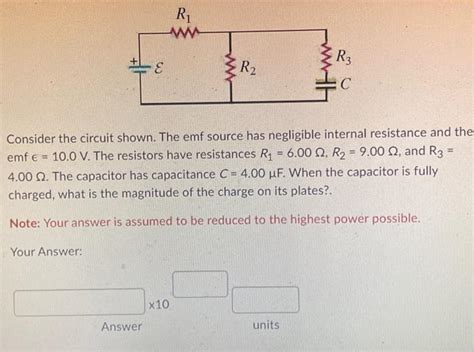 Solved Consider the circuit shown. The emf source has | Chegg.com