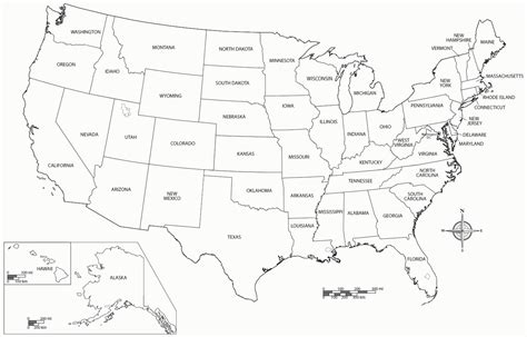 Printable Color United States Map