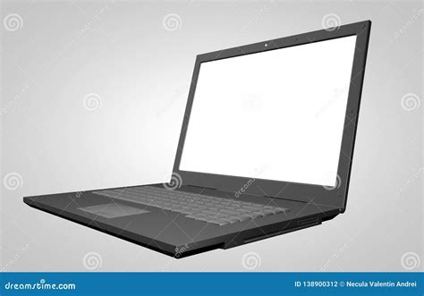 Laptop With Blank Screen On White Stock Illustration - Illustration of industry, cutting: 138900312