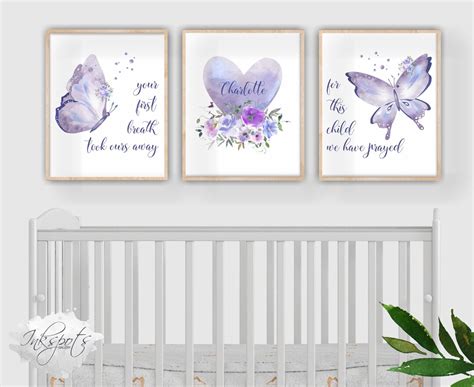 PRINTABLE Watercolor Butterfly Art Prints Baby Girl Nursery - Etsy