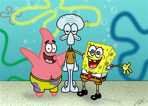 Spongebob, Patrick and Squidward - Spongebob Squarepants Wallpaper (40833331) - Fanpop