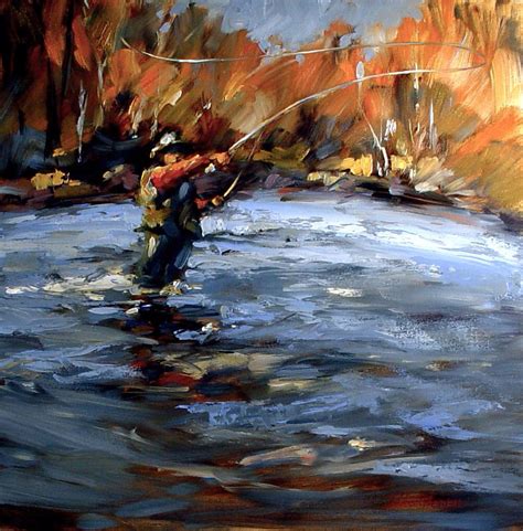 Fly fishing painting | Trout painting, Fish painting, Trout art