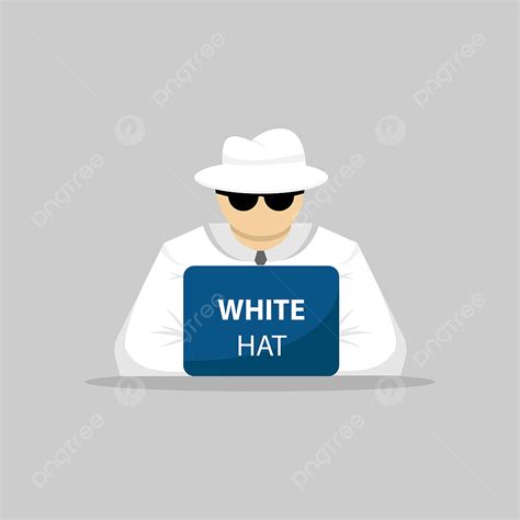 Using Laptop Clipart Vector, White Hat Hacker Use Laptop Illustration ...