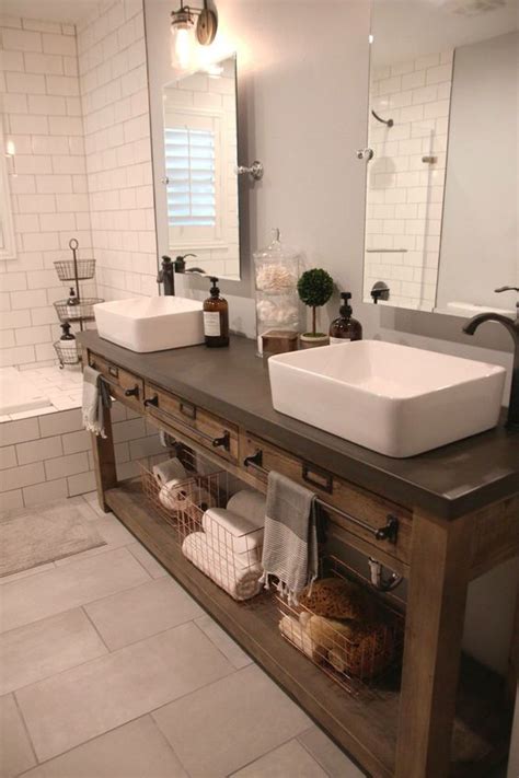 34 Rustic Bathroom Vanities And Cabinets For A Cozy Touch - DigsDigs