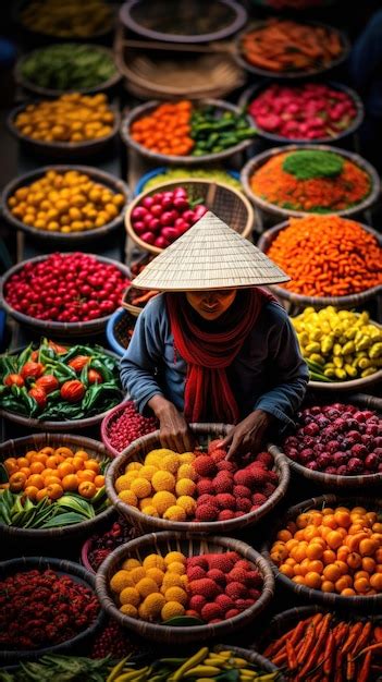 Premium AI Image | A vibrant traditional market in Indonesia