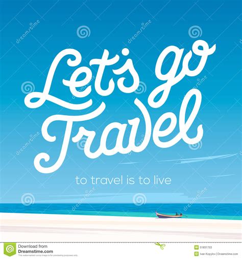 Lets Go Travel. Vacations And Tourism Concept Stock Vector - Image ...