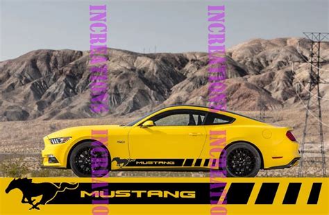 For 1Set/2pcs Ford Mustang Racing Side Stripes Decals Gt Shelby Convertible Sticketrs Stripes ...