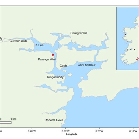 Location of this study. Main map shows Cork Harbour, with the locations ...