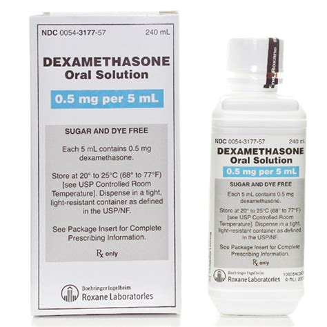 Dexamethasone Oral Solution 0.5mg Per 5 mL, Bottle 250 mL (Rx ...