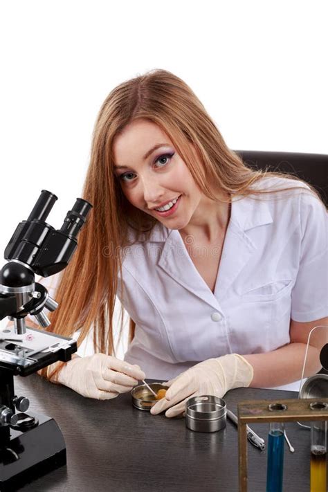 Beautiful Woman Scientist in the Lab Perform Various Operations Stock Photo - Image of equipment ...