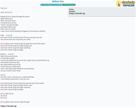 Chord: Before You - tab, song lyric, sheet, guitar, ukulele | chords.vip