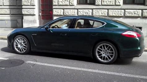 Porsche Panamera Dark Green in Zurich, Switzerland - YouTube