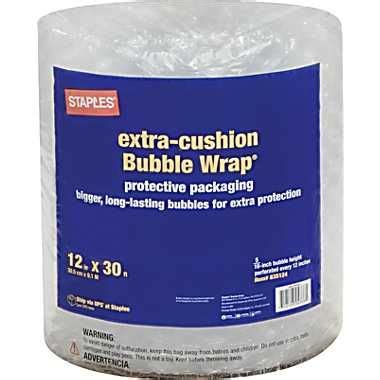 Staples 5/16" Bubble Roll, 12"W x 30'L (27176) | Staples | Advertencia