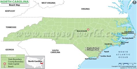 North Carolina Beaches Map, Best Beaches in North Carolina (NC)