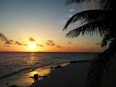 HD wallpaper: Maldives, Sunset, Beach, sunset over the horizon ...