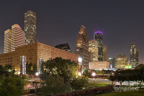 Houston Skyline At Night Photograph by Tod and Cynthia Grubbs