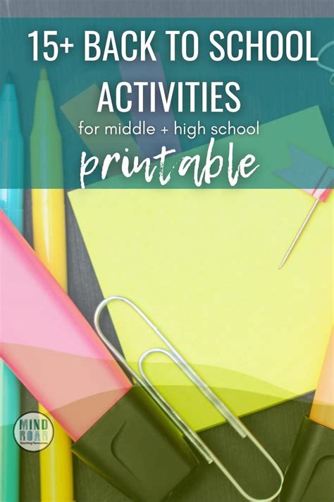 Are you looking for easy, printable back-to-school activities for your middle or high school ...