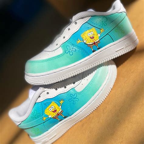 Spongebob Squarepants Nike Air Force 1 Custom Sneakers | Etsy