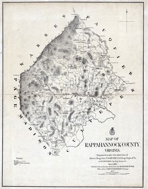 1875 Map of Rappahannock County Virginia Laurel Mills Family | Etsy