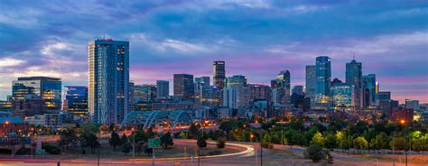 Photos of Downtown Denver Colorado Skyline at Sunrise