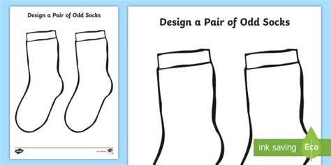 Design a Pair of Odd Socks Worksheet / Activity Sheet - Key