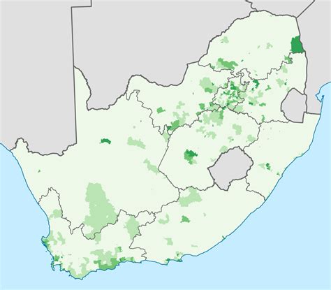 Whites as a percentage of the population in various parts of South ...