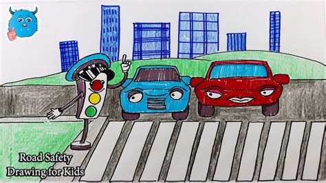 Road Safety Drawing / In this street drawing lesson we are showing you ...