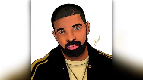 Drake drawing | Drake cartoon drawing | Digital drawings - YouTube