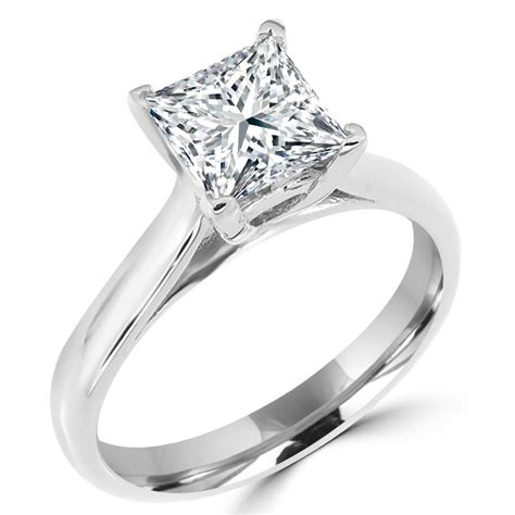 Princess Cut Diamond Solitaire Engagement Rings | Bijoux Majesty