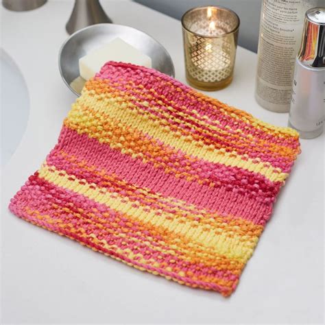 Red Heart Textured Stripes Washcloth | Yarnspirations | Dishcloth ...