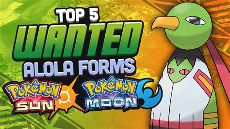 Top 5 Wanted Alola Forms For Pokémon Sun and Moon w/ Supra! - YouTube