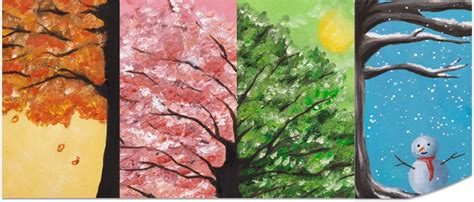 The Four Seasons Round Painting, Four Seasons Art, Fashion Wall Art ...