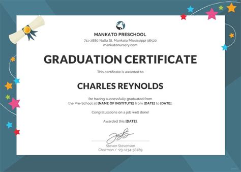 School Certificate Samples | 10+ Free Printable Word & PDF | Graduation certificate template ...