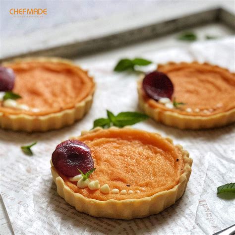 4" Round Tart Pan Set with Removable Bottom 4Pcs - CHEFMADE official store