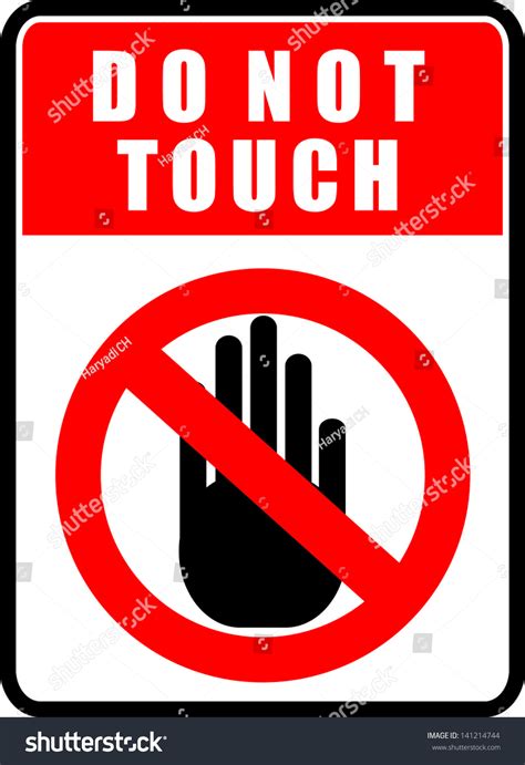 Do Not Touch Sticker Stock Vector 141214744 - Shutterstock