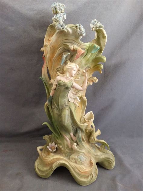 Antique GERMAN ART NOUVEAU Saxony PORCELAIN BISQUE Figural LADY ...