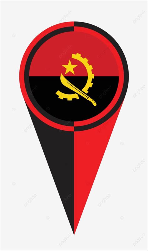 Angola Map Pointer Location Flag Angola Label Icon Vector, Angola ...