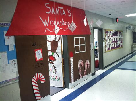 Santa's Workshop Door Decoration | Office christmas decorations ...