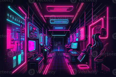 illustration of gaming background, abstract cyberpunk style of gamer ...