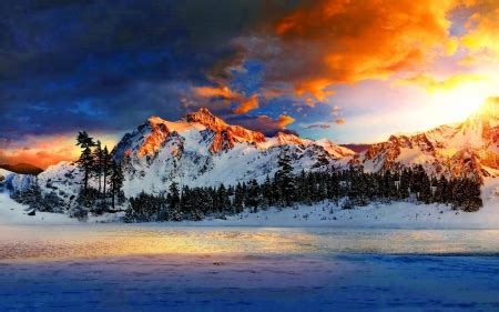 Snowy Mountains at Sunrise - Mountains & Nature Background Wallpapers on Desktop Nexus (Image ...